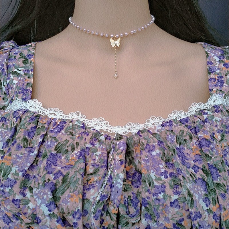 DÂY CHUYỀN CHOKER , NGỌC TRAI GIẢ, PHONG CÁCH HÀN QUỐC ULLZANG