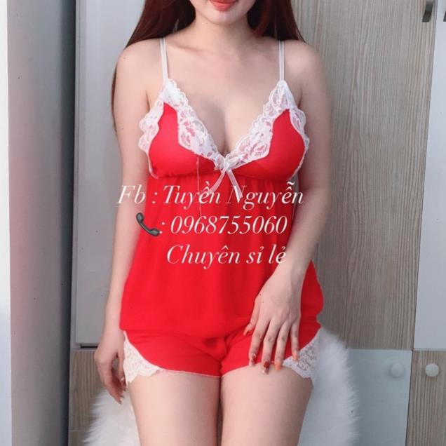 [SALE 30] Đồ ngủ sexy voan mỏng ren trắng có mút  ྇