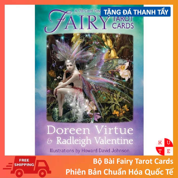 Bộ Bài Fairy Tarot 78 Lá Bài Tặng File Tiếng Anh Kèm Đá Thanh Tẩy