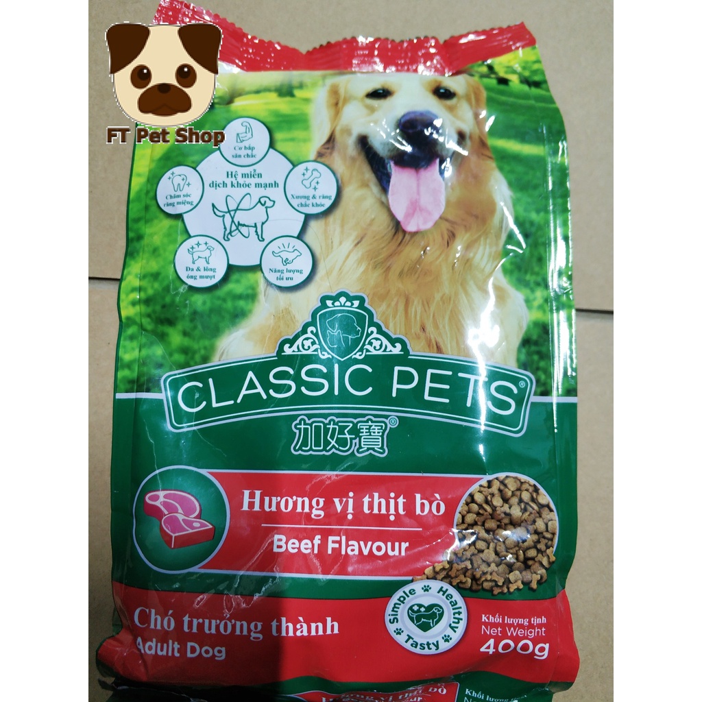 Thức ăn cho chó trưởng thành Classic Pets Adult Dog với thịt bò gói 400gam