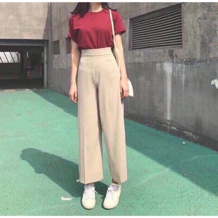 Quần nữ ống suông ống rộng đen be xám xanh than S M L XL 2XL | BigBuy360 - bigbuy360.vn