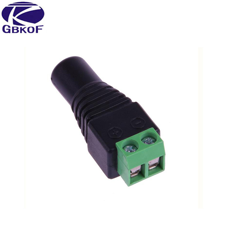 1 Cái 2.1 x 5.5mm DC Nguồn Nữ Đầu cắm Bộ chuyển đổi Jack cắm Đầu nối cho Camera quan sát DVR Đèn LED dải ánh sáng