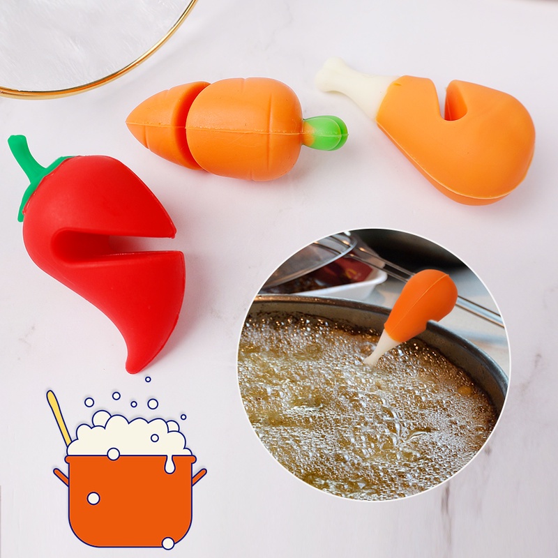 Giá Đỡ Nắp Nồi Bằng Silicone Cách Nhiệt Chống Tràn Tiện Dụng Cho Nhà Bếp