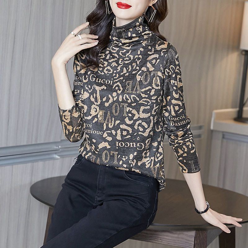 Áo Thun Nữ Tay Dài Cổ Cao Phong Cách Phương Tây Thời Trang Cá Tính