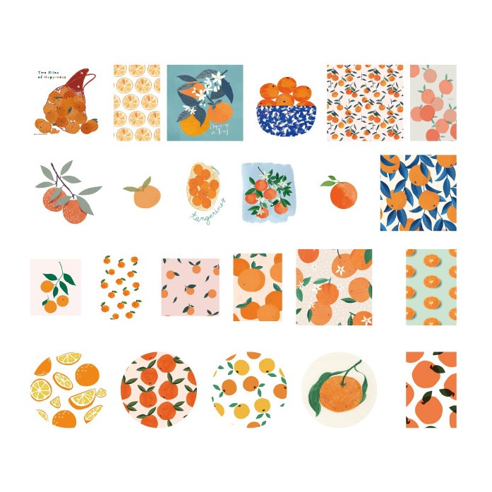 Hộp 46 miếng sticker mẫu quả cam tươi