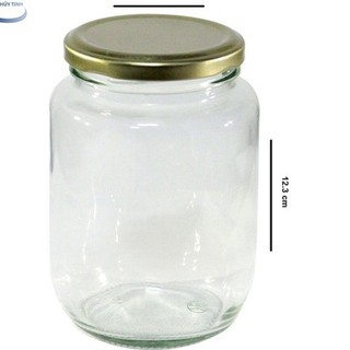 Hũ thủy tinh 500ml (nắp kim loại vàng/đen)