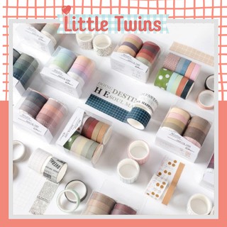 Set 10 cuộn băng dính washi tape vintage, băng dính giấy màu trơn kích thước 10cmx2m
