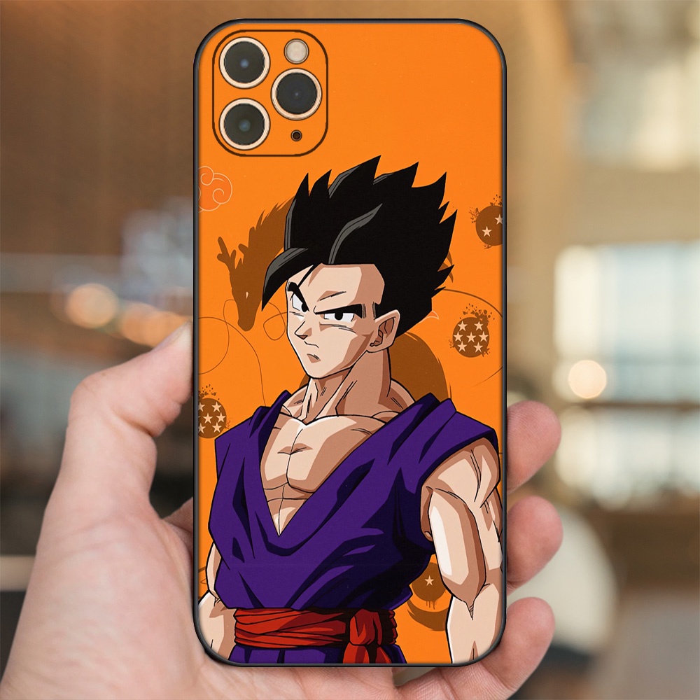 Ốp lưng iPhone 11 Pro Max dẻo đen cạnh vuông in hình Gohan Dragon Ball