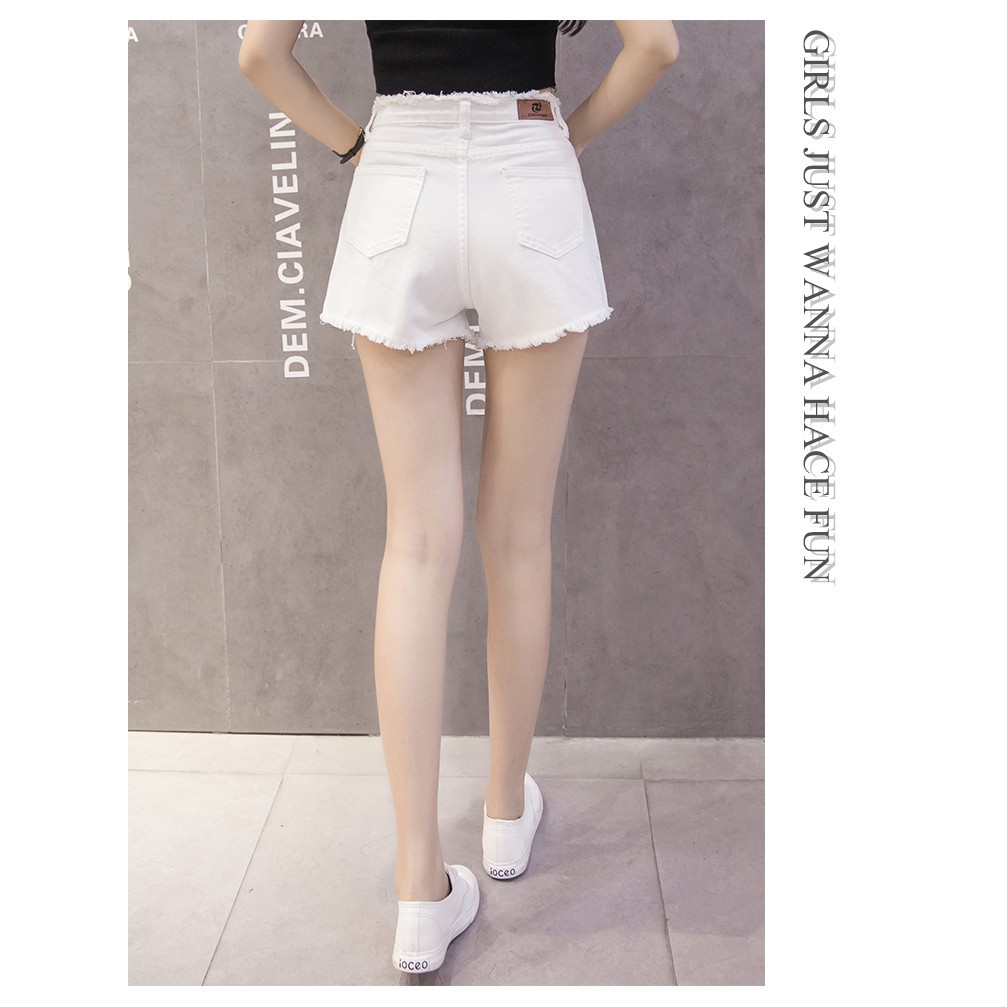 Quần Sọt Denim Lưng Cao Thiết Kế Dáng Rộng Có Size Lớn | BigBuy360 - bigbuy360.vn