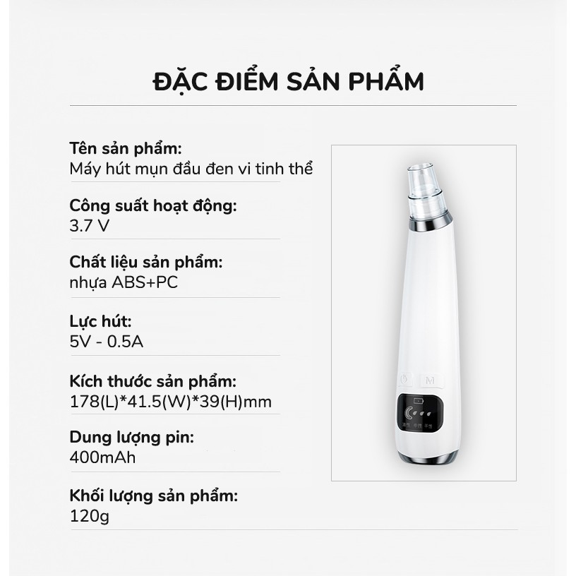 Máy hút mụn đầu đen vi tinh thể, se khít lỗ chân lông AINI COLLECTION - Hàng chính hãng Aini Việt Nam