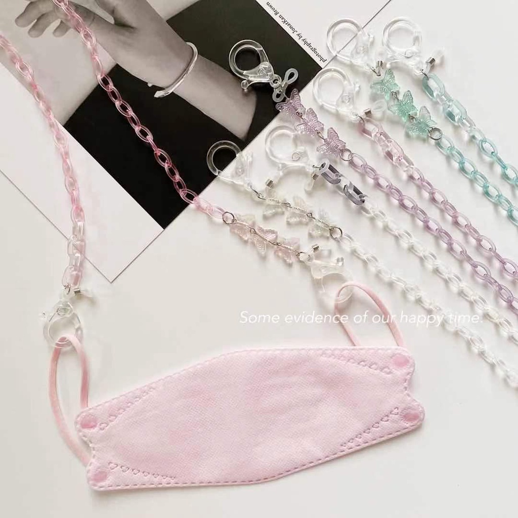 Dây đeo khẩu trang/ mắt kính St.kunkka bằng nhựa acrylic họa tiết bướm xinh xắn