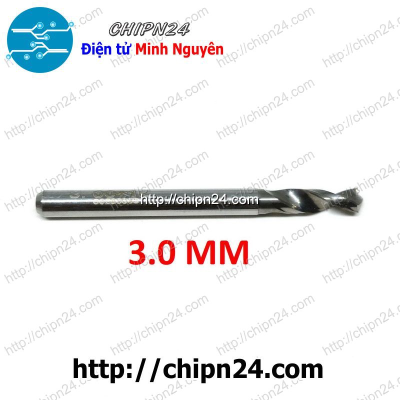 [1 CÂY] Mũi khoan mạch in CNC HỢP KIM 3.0mm (Mạch điện tử, PCB)