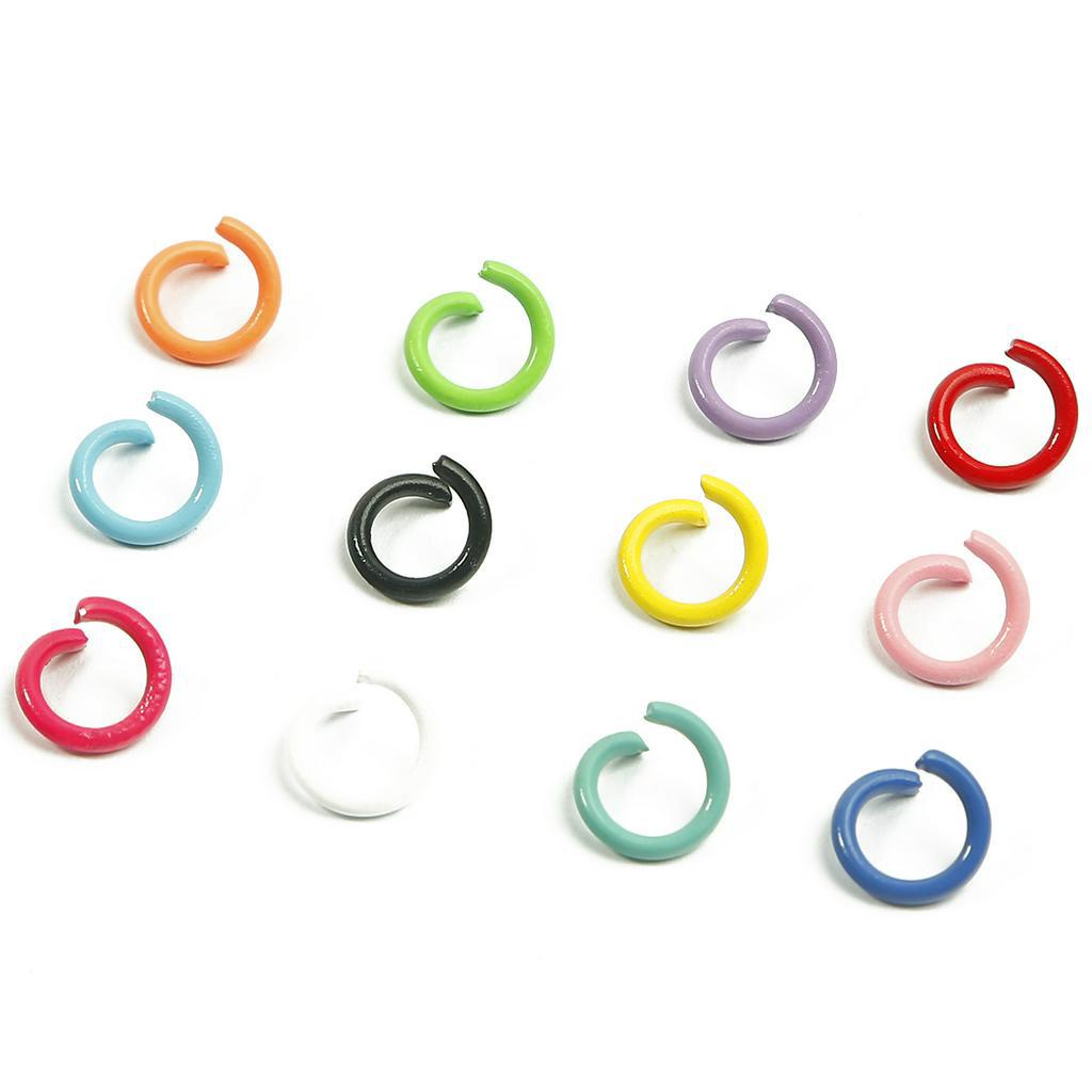 Bộ 50 Vòng Kim Loại Beadia Dạng Hở Đường Kính 8Mm Màu Sắc Kẹo Ngọt Dùng Để Trang Trí Bím Tóc DIY