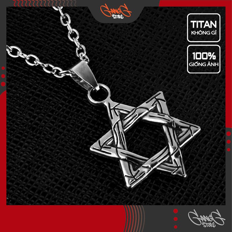Dây chuyền vòng cổ nam nữ ngôi sao unisex cá tính không gỉ phong cách hiphop màu bạc chất liệu titan GangG