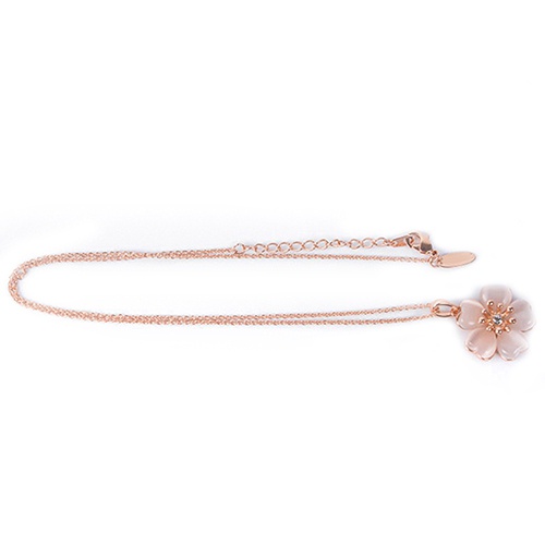 Bộ dây chuyền và đôi khuyên tai mặt hình hoa thanh lịch quý phái cho nữ