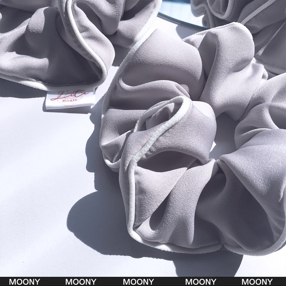 MOONY - Dây chun buộc tóc lụa viền trang trí I Scrunchies Handmade