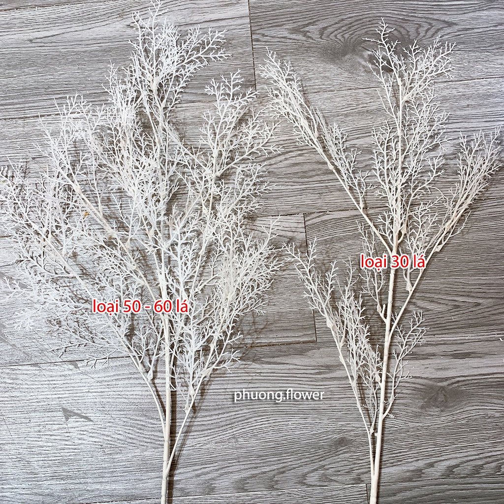 Cành cây khô giả cành tuyết trắng giả 6 nhánh bằng nhựa màu trắng dùng cắm bình hoặc trang trí sân khấu tuyệt đẹp