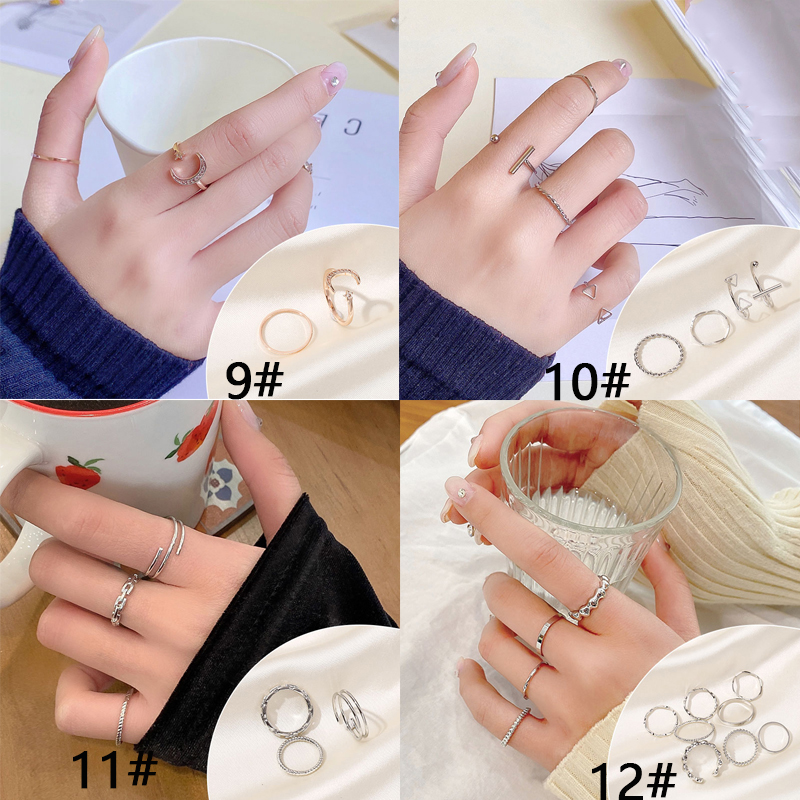 New Knuckle Rings Finger Jewelry Open Ring Set