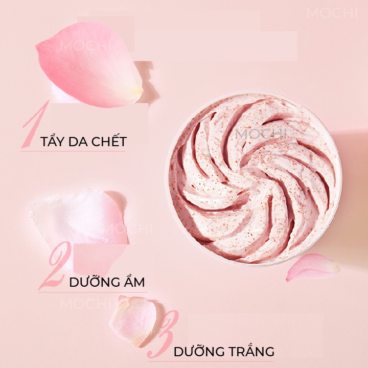 Kem Tẩy Tế Bào Chết l Da Chết Body Toàn Thân Vị Đào Dưỡng Trắng Da l Cấp Ẩm Peach Body Scrub HEYXI 200g MOCHI SHOP