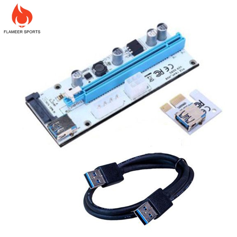 Card Mở Rộng Pci-E 008s 4pin Sata 6pin 1x Sang 16x Chuyển Đổi Usb 3.0