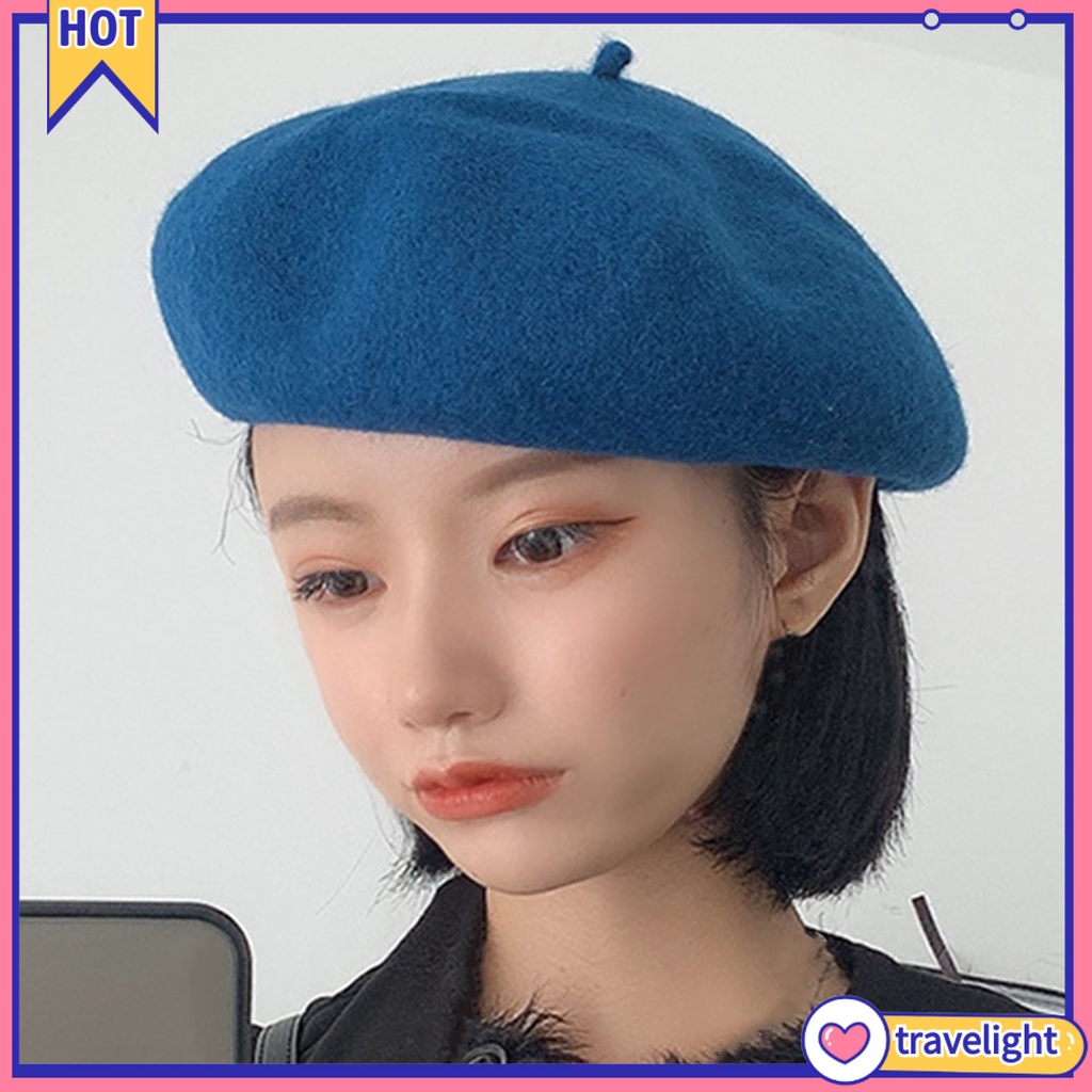 Mũ Beret Lông Cừu Giả Phong Cách Pháp Cổ Điển Thời Trang Mùa Đông