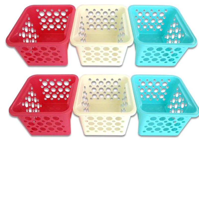 Daiso Rổ Đựng Đồ Pile Basket Dotted Large 22.3X24.8Cm
