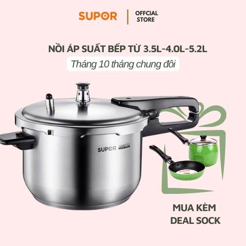 Nồi áp suất bếp từ inox 304 3.0L - 4.0L -5.2L  Supor 5 Lớp cao cấp bảo hành 12 tháng hàng chính hãng