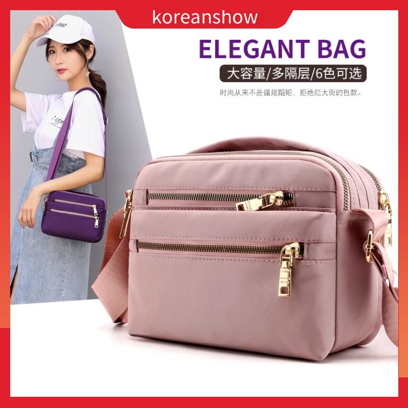 Túi Xách Nữ Đẹp Túi Đeo Chéo Bằng Nylon Chống Thấm Nước Màu Hồng Thời Trang Cho Nữ-72