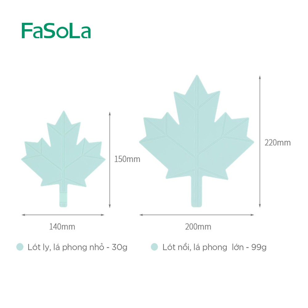 Bộ miếng lót ly cốc, lót nồi hình lá cây FASOLA FSLSH-123