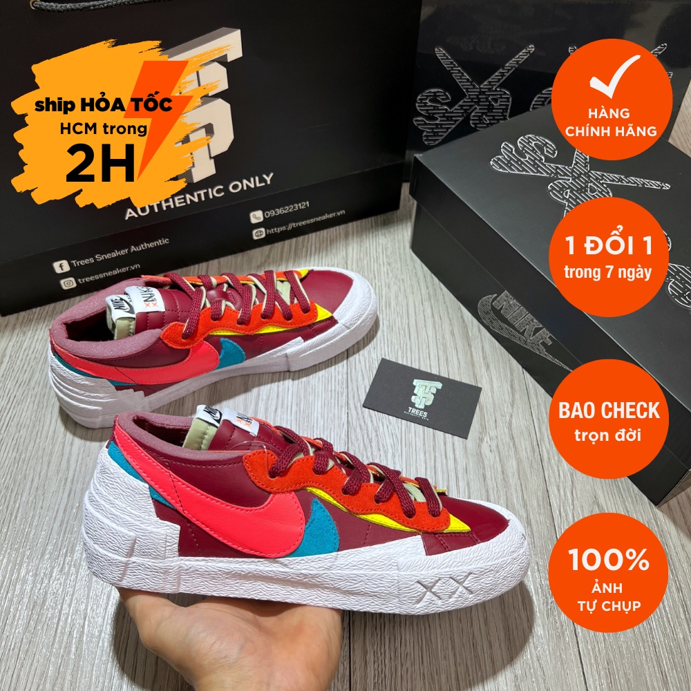 Giày thể thao NIKE x SACAI X KAWS BLAZER LOW TEAM RED DM7901 600