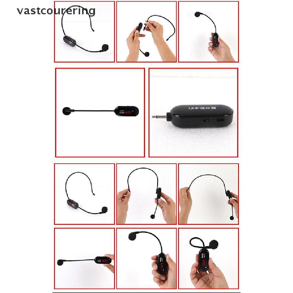 Bộ Tai Nghe Không Dây UHF 2 Trong 1 Cho Bộ Khuếch Đại Giọng Nói