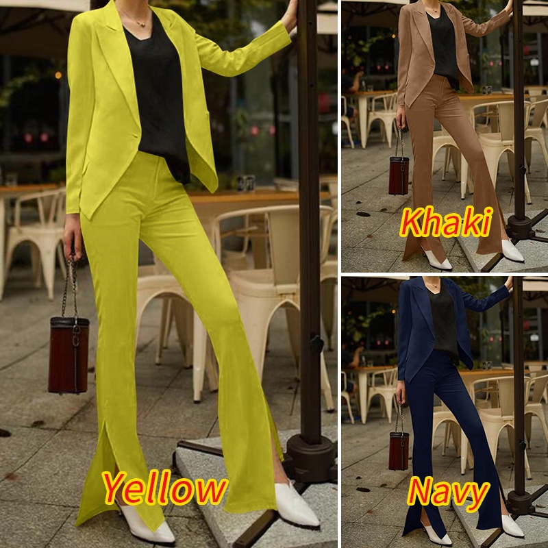 Set áo khoác blazer + quần dài ZANZEA phong cách thời trang cho nữ