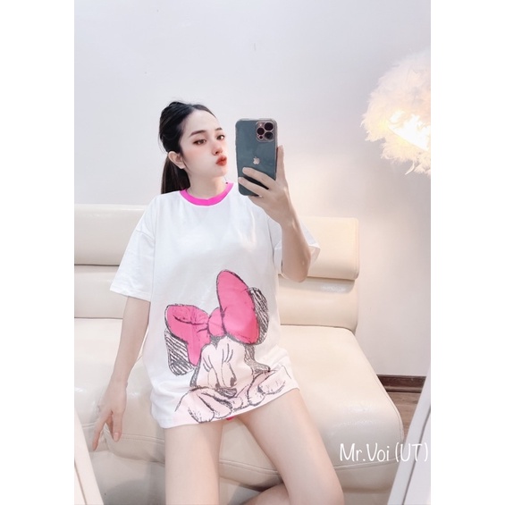 Set áo mickey + quần đùi hồng babi