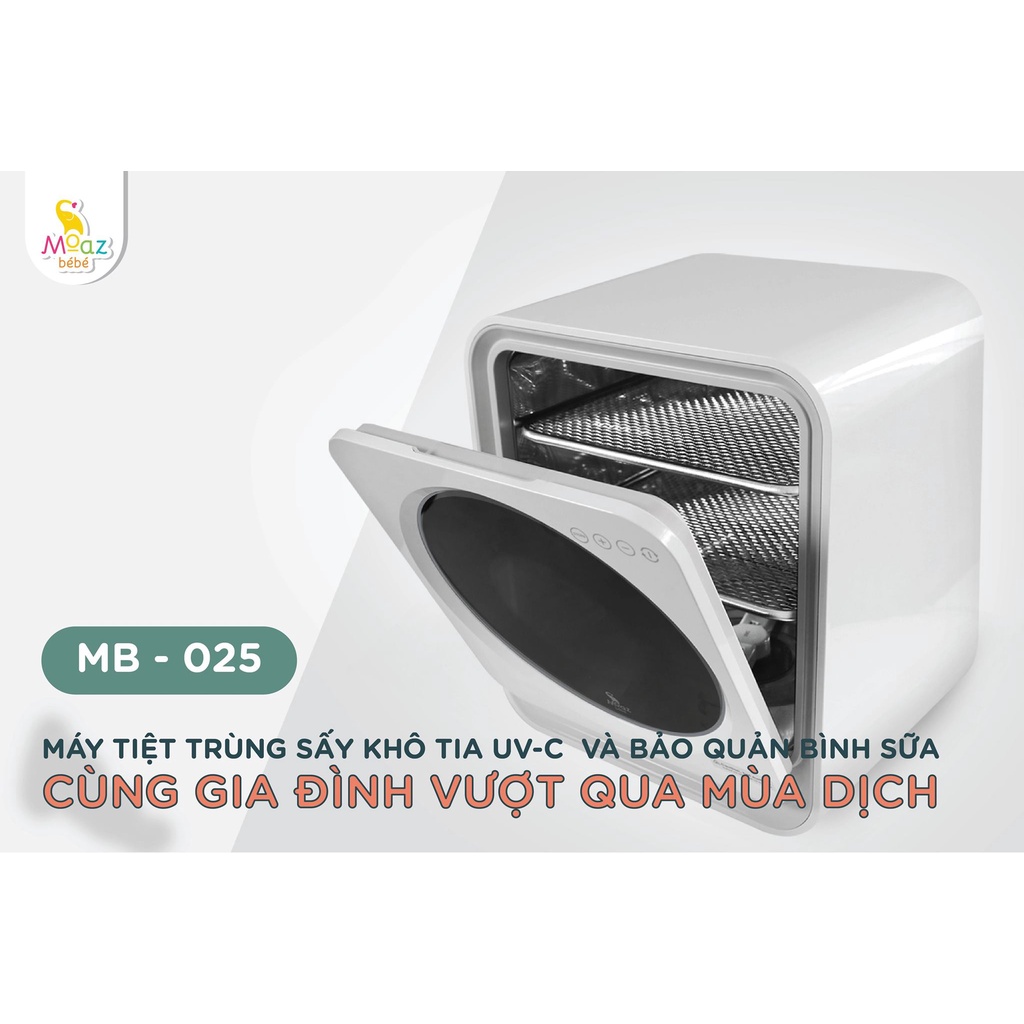 MÁY TIỆT TRÚNG SẤY KHÔ TIA UV-C VÀ BẢO QUẢN VÔ TRÙNG MOAZ BÉBÉ MB025