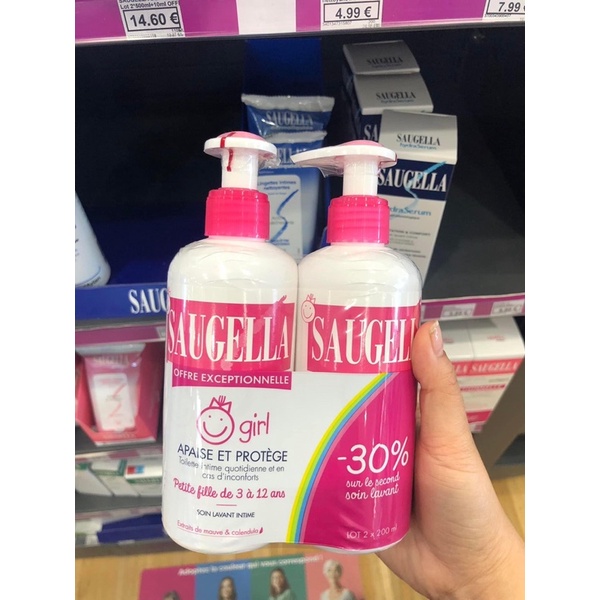 Dung dich vệ sinh Saugella cho bé gái từ 3 tuổi, dung dịch vệ sinh cho bé 200ml
