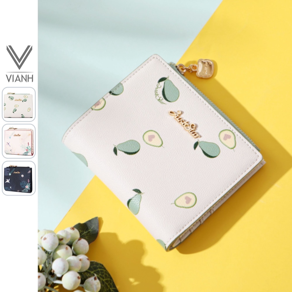 Ví nữ mini cute cầm tay đẹp dễ thương đựng tiền thẻ nhiều ngăn hoạ tiết vintage Just Star ViAnh Store 070647 070680