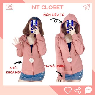Áo khoác chống nắng nữ vải mịn, túi khóa kéo- size dưới 55ki màu xí muội NT Closet - AK062