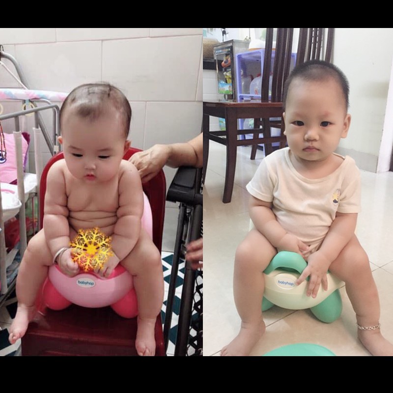 Bô cho bé Kiu Kiu Babyhop phù hợp với trẻ em 6 tháng đến 5 tuổi chống trơn trượt có chỗ dựa và khay màu patel Hàn Quốc