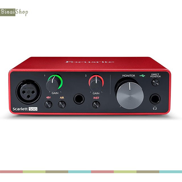 Sound card thu âm chuyên nghiệp cho phòng thu Focusrite Scarlett Solo Gen 3