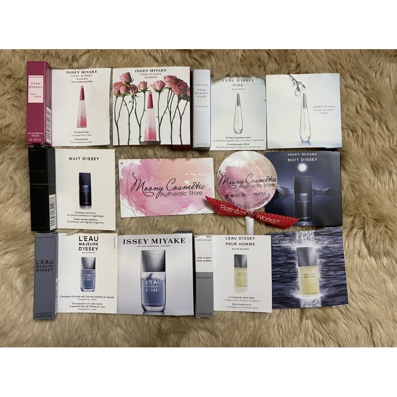 Vial nước hoa nam nữ nhà issey miyake L’eau D’issey Rose & rose intense/Pure/Pour homme/L’eau Majeure/Nuit...1ml