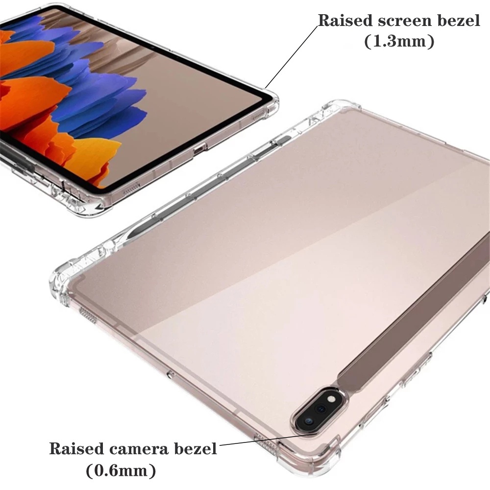 Ốp Máy Tính Bảng Silicon Mềm Có Ngăn Đựng Bút Cho Samsung Galaxy Tab S8 Plus S8+ Galaxy S7 FE 12.4 S6 Lite A7 Lite T970