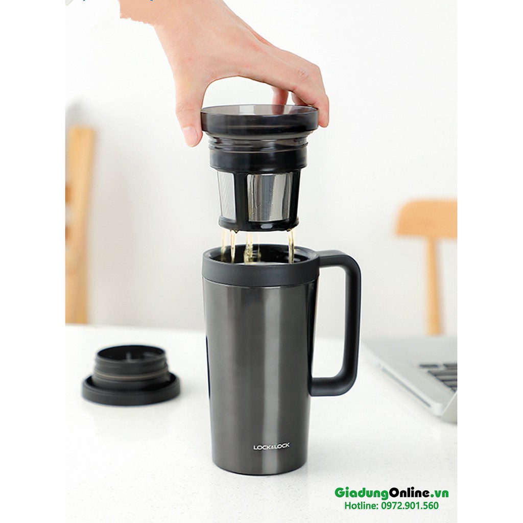 Ly Giữ Nhiệt Có Lọc inox Pha Cà Phê, Trà Lock&amp;Lock Coffee Filter Mug LHC4197 580ml