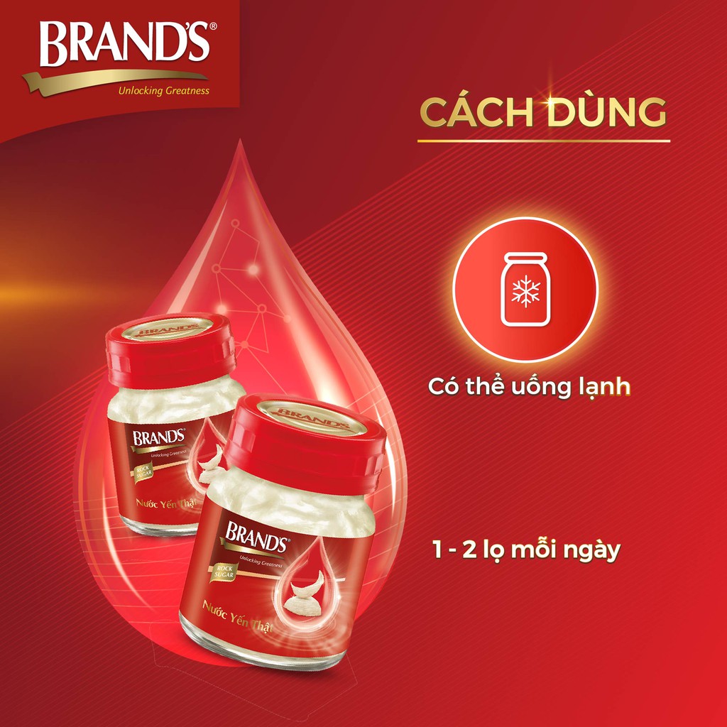 Combo 2 Hộp 6 Chai Nước Yến Thật BRAND'S Đường Phèn (42ml/Chai)