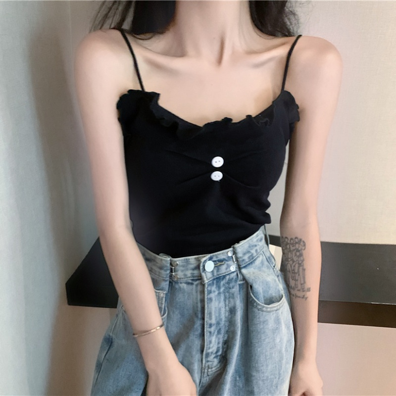 Áo camisole dệt kim màu trơn cho nữ không tay | BigBuy360 - bigbuy360.vn