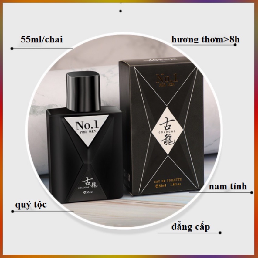 Nước Hoa No.1 Chai Mầu Đen Đẳng Cấp Thơm Mát Lưu Hương Lâu Hơn &gt;8h