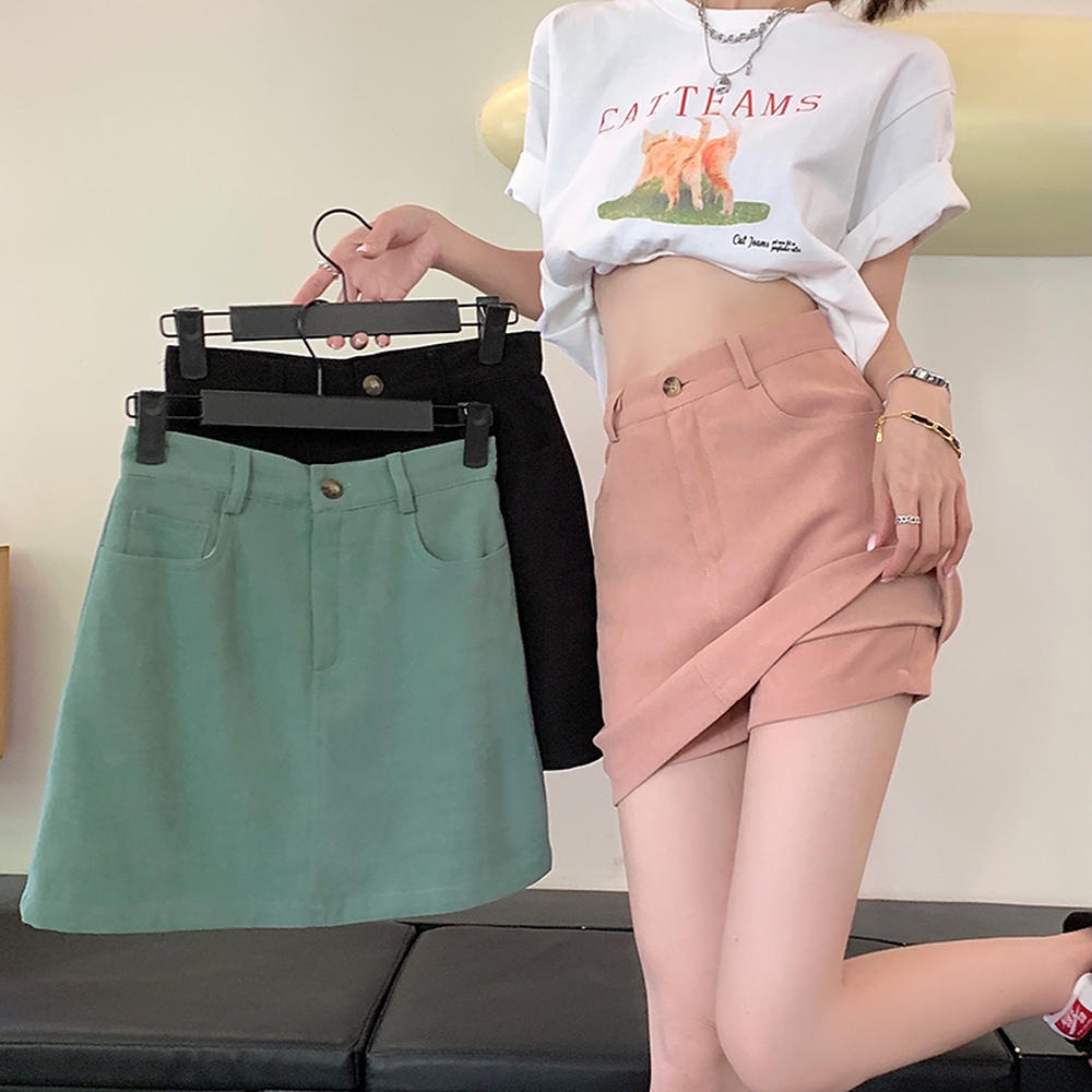 Chân Váy Ngắn Dáng Chữ a Lưng Cao Màu Trơn Chống Chói 50718