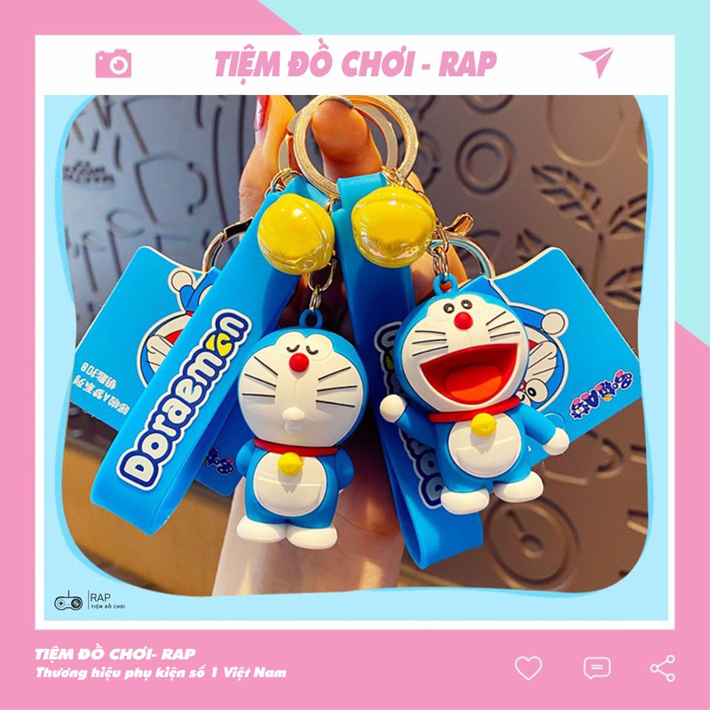 Móc khóa hoạt hình Doraemon 3D cao cấp siêu xinh dùng làm quà tặng, dây treo balo, túi xách, ví cầm tay - Ráp