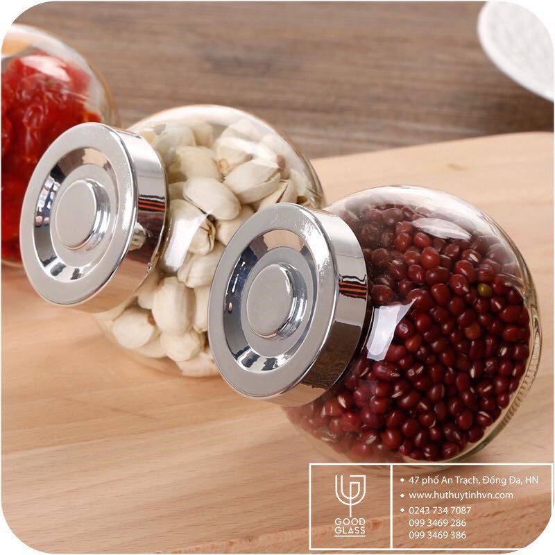Hũ thủy tinh / lọ thủy tinh đáy nghiêng 2 đáy đựng thực phẩm 380ML | BigBuy360 - bigbuy360.vn