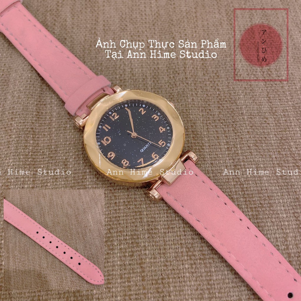 Đồng hồ thời trang nữ QUARTZ MS32 dây da lộn cực đẹp, mặt số dể dàng xem giờ DH052110