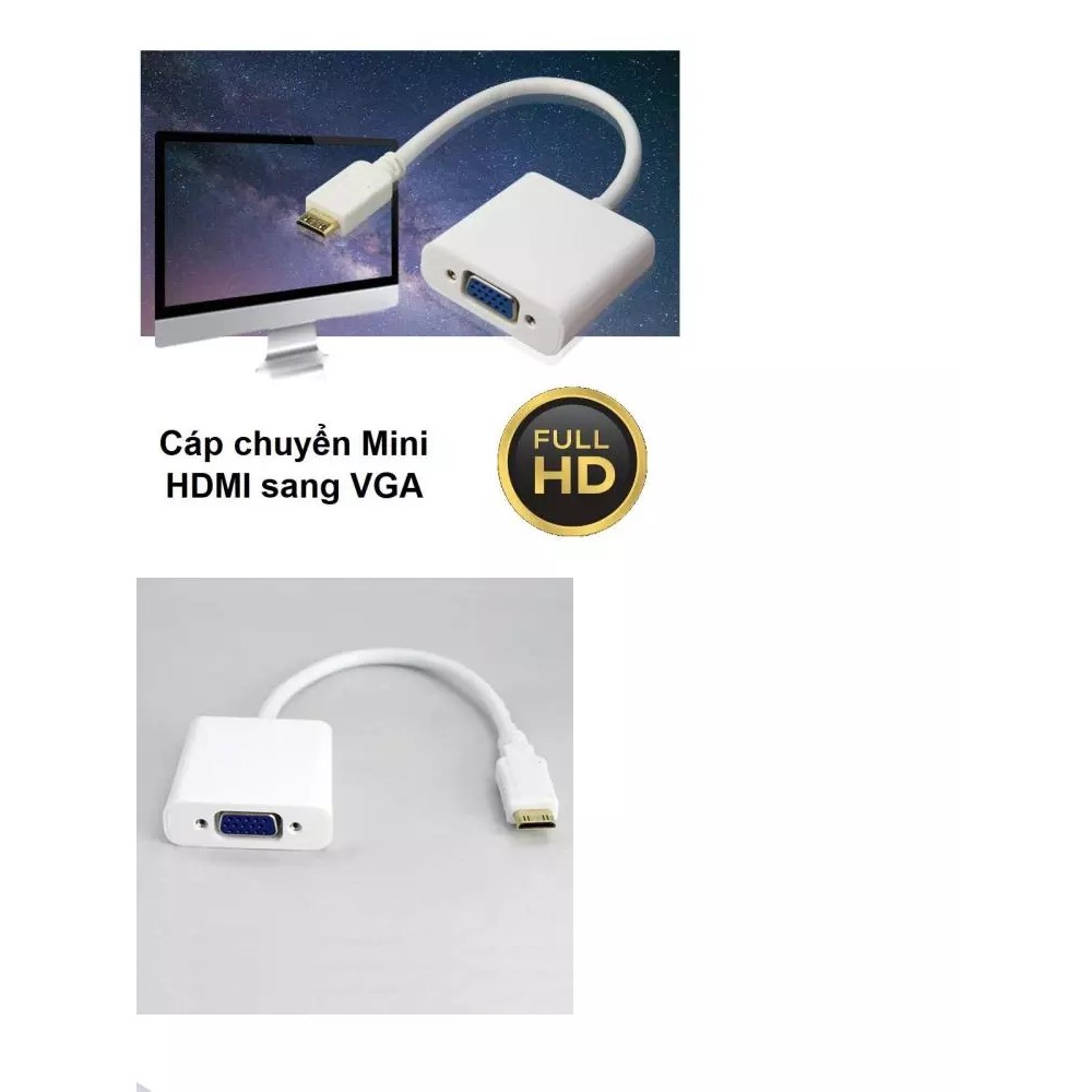 [Mã ELHACE giảm 4% đơn 300K] Cáp chuyển Mini HDMI sang VGA
